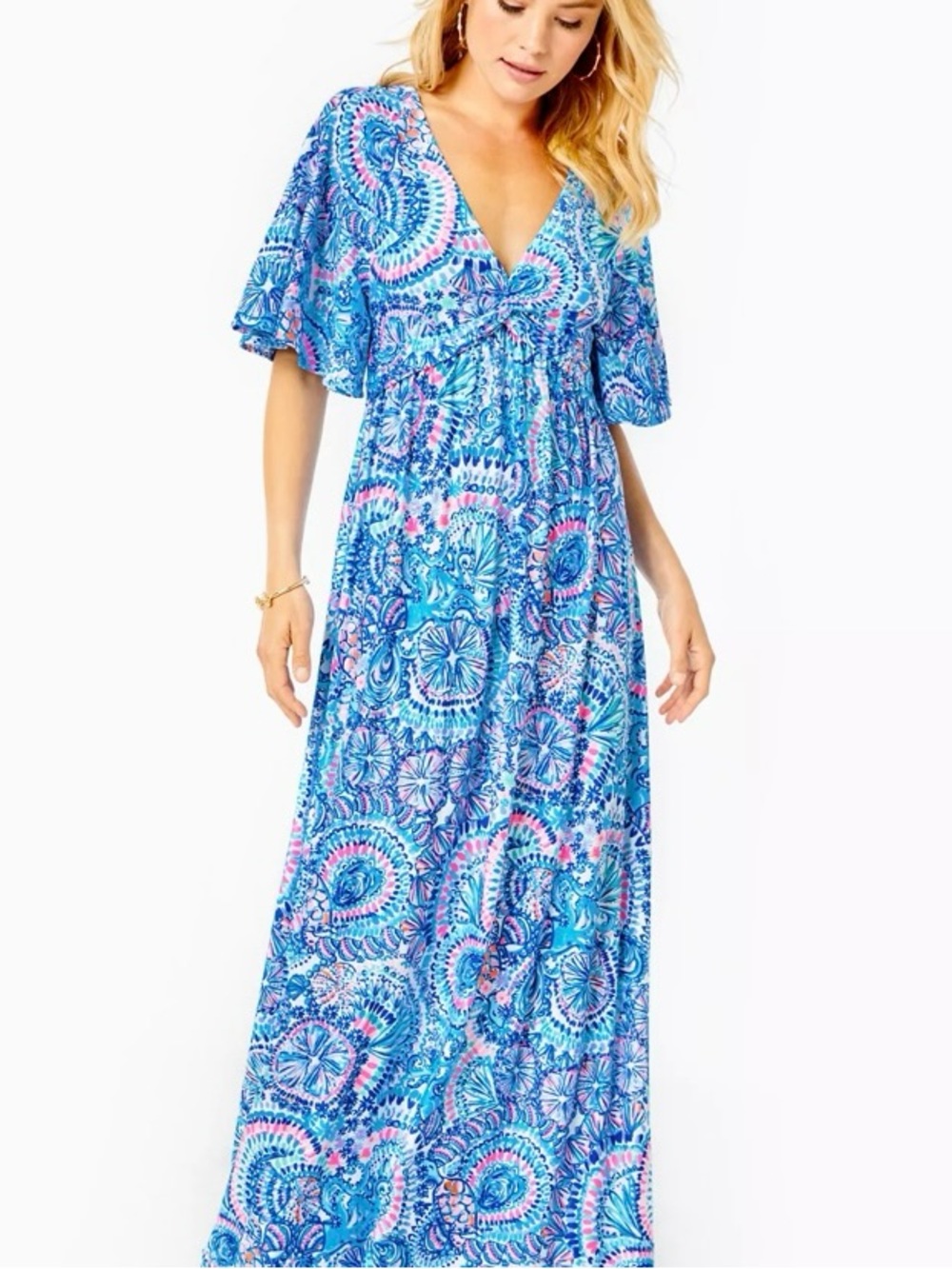 Lilly Pulitzer Minka Maxi Dress Blu Grotto Size 4
